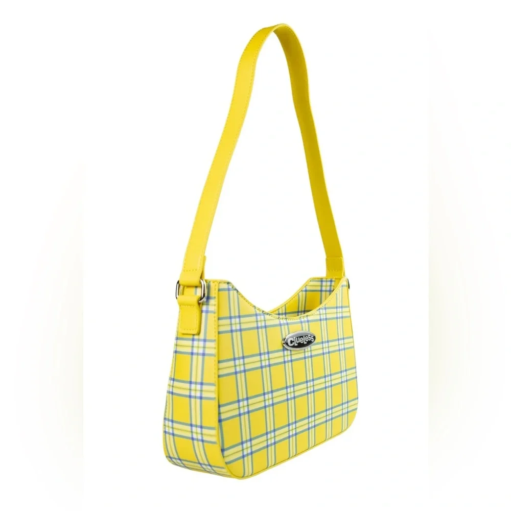 Clueless Yellow and Blue Plaid Shoulder Bag - Picture 2 of 7
